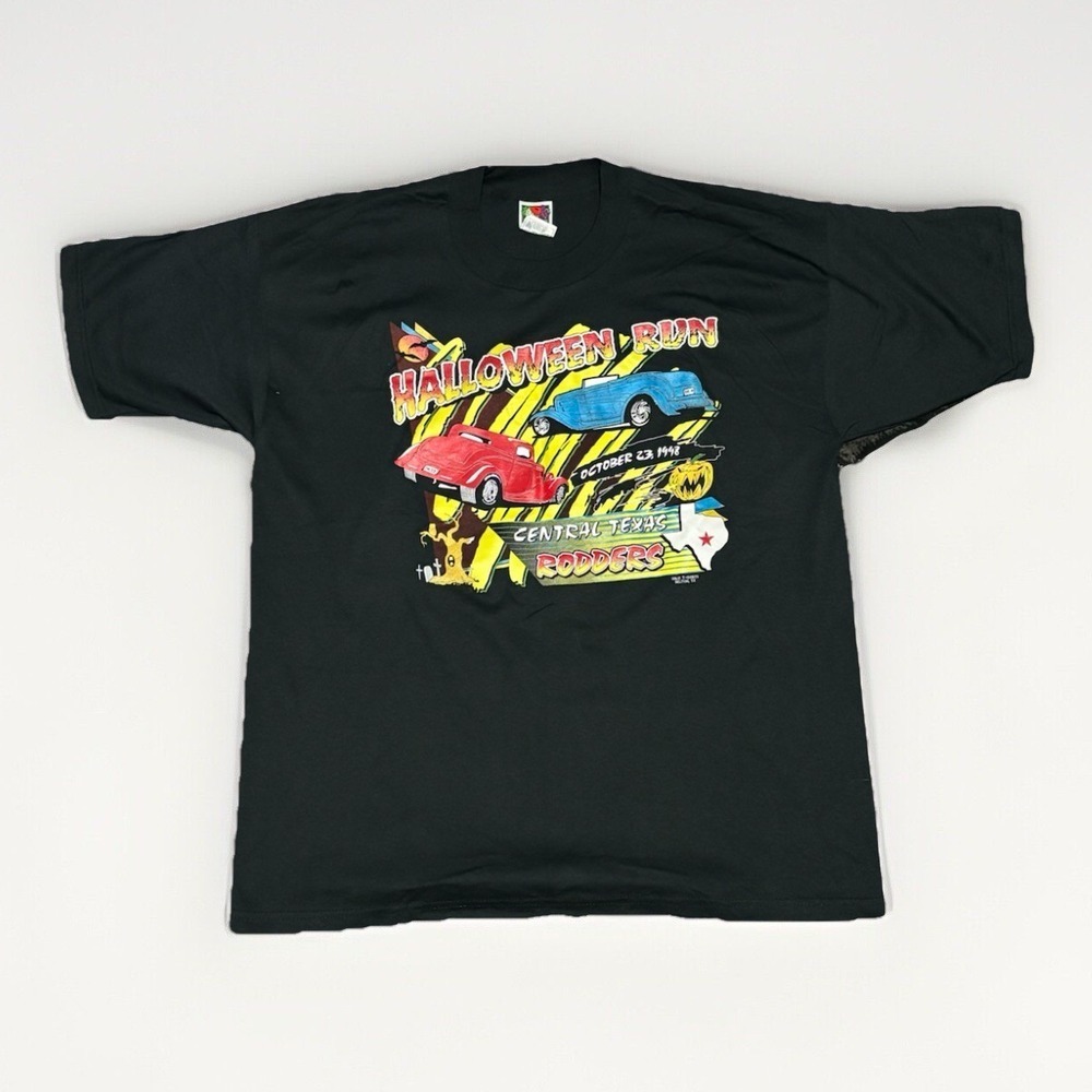 Size XL Fruit Of The Loom Racing Halloween Run 1998 Black Tee Shirt